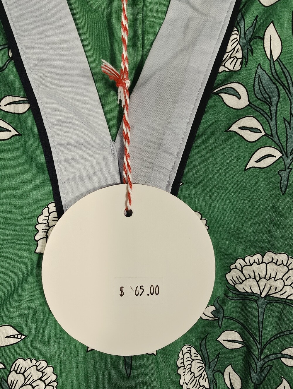 Umgee NWT Green Floral S Sleeve Cotton Ruffled Neck Shift Dress. Ladies Med - Picture 5 of 12